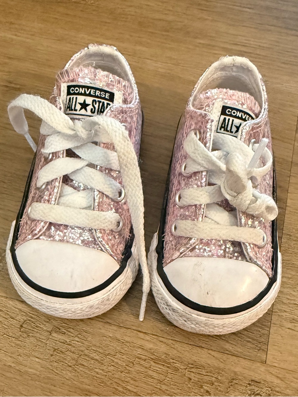 Converse Kids' Pink Glitter All Star Low Top Sneaker